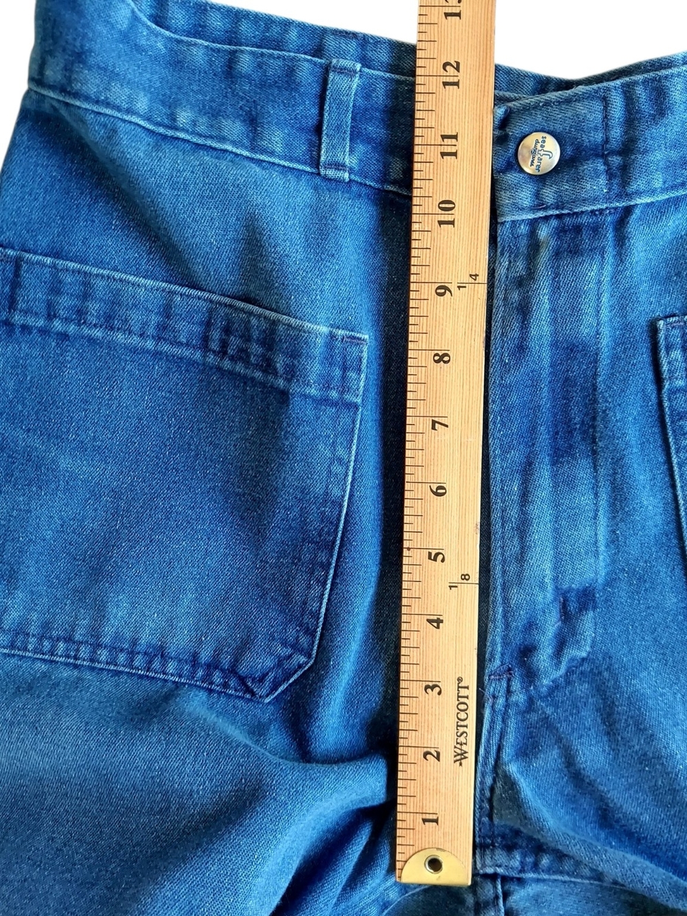 Vintage Seafarer Military Utility Wide Leg Flare Jeans High Rise Navy 30x32 USA - Picture 13 of 15